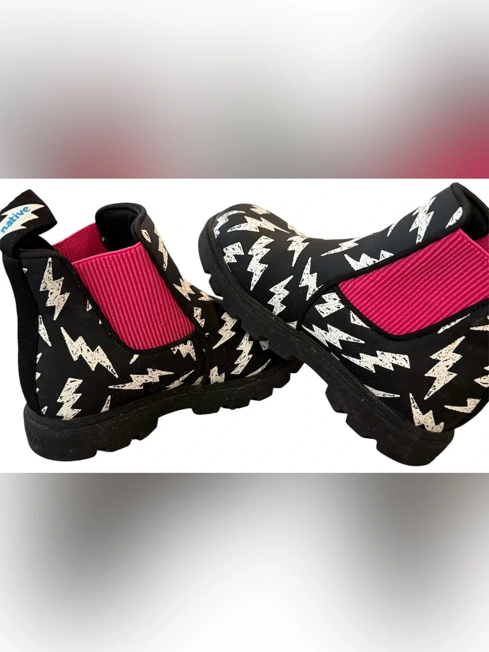 Native Kensington Treklite - Black Pink Girls Rain Boots Size C11